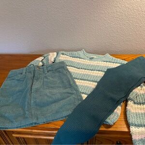 Cat & Jack Teal Corduroy Skirt Set
